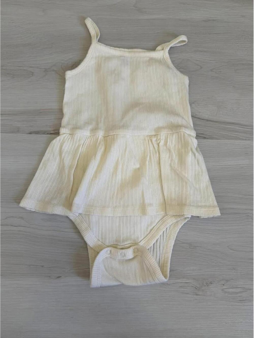 24m • Gerber • Cream Ribbed Baby Romper Dress